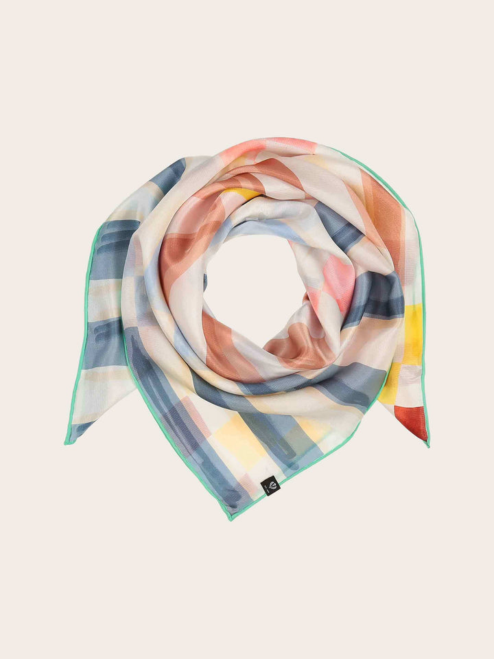 Maritimes Seidentuch mit Streifen und Quadraten