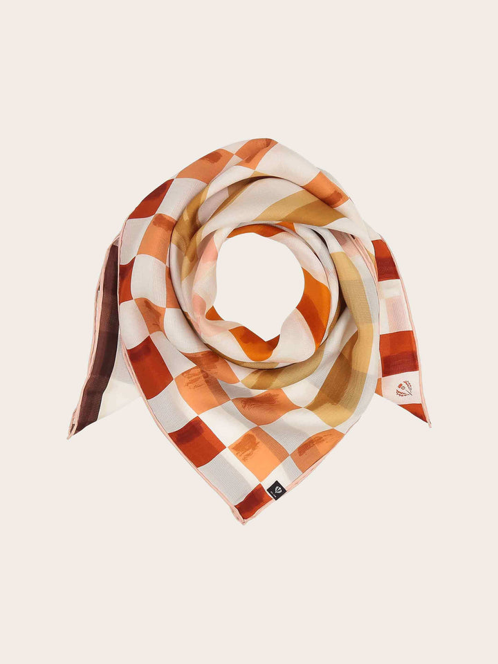 Maritimes Seidentuch mit Streifen und Quadraten