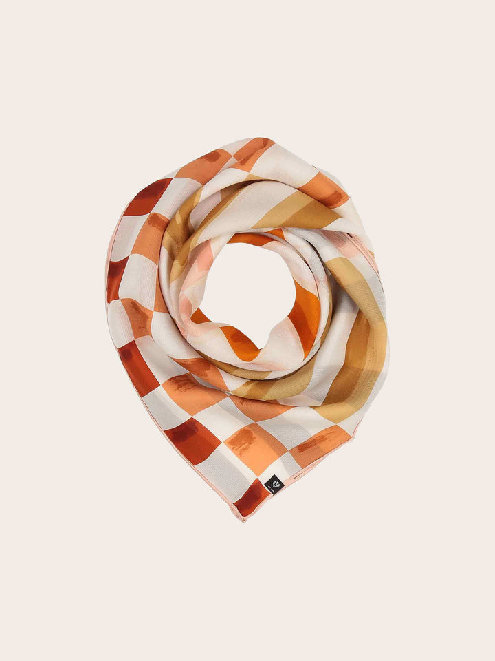 Maritimes Seidentuch mit Streifen und Quadraten