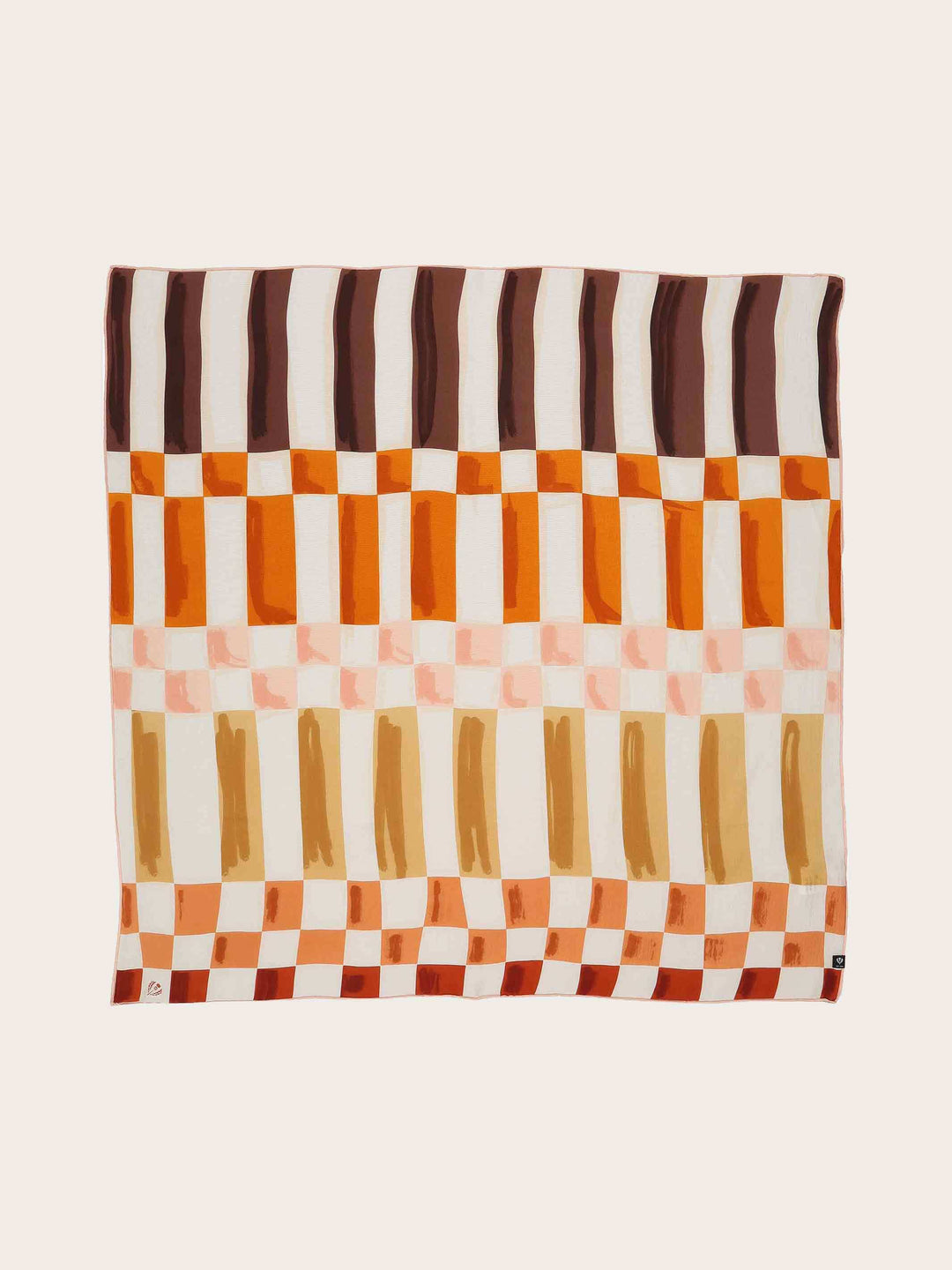 Maritimes Seidentuch mit Streifen und Quadraten