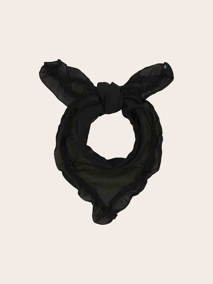 Halstuch mit Rüschen in Seidenmischung