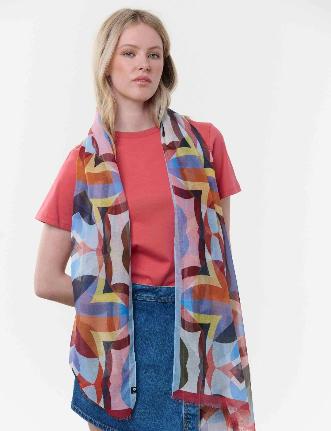 Sustainability Edition - Stola mit geometrischem Muster im Retro-Design