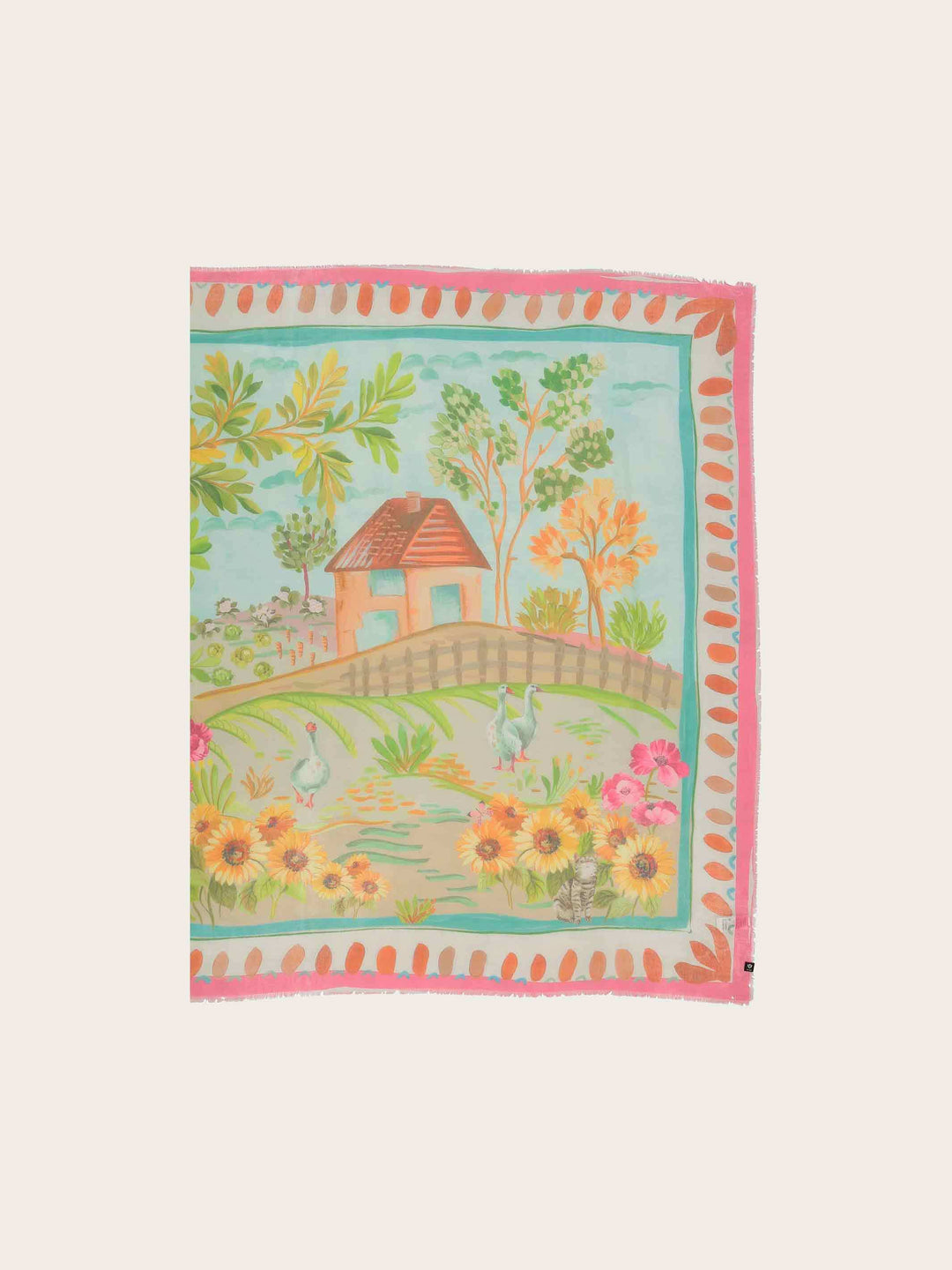Tuch mit Landhaus-Idylle