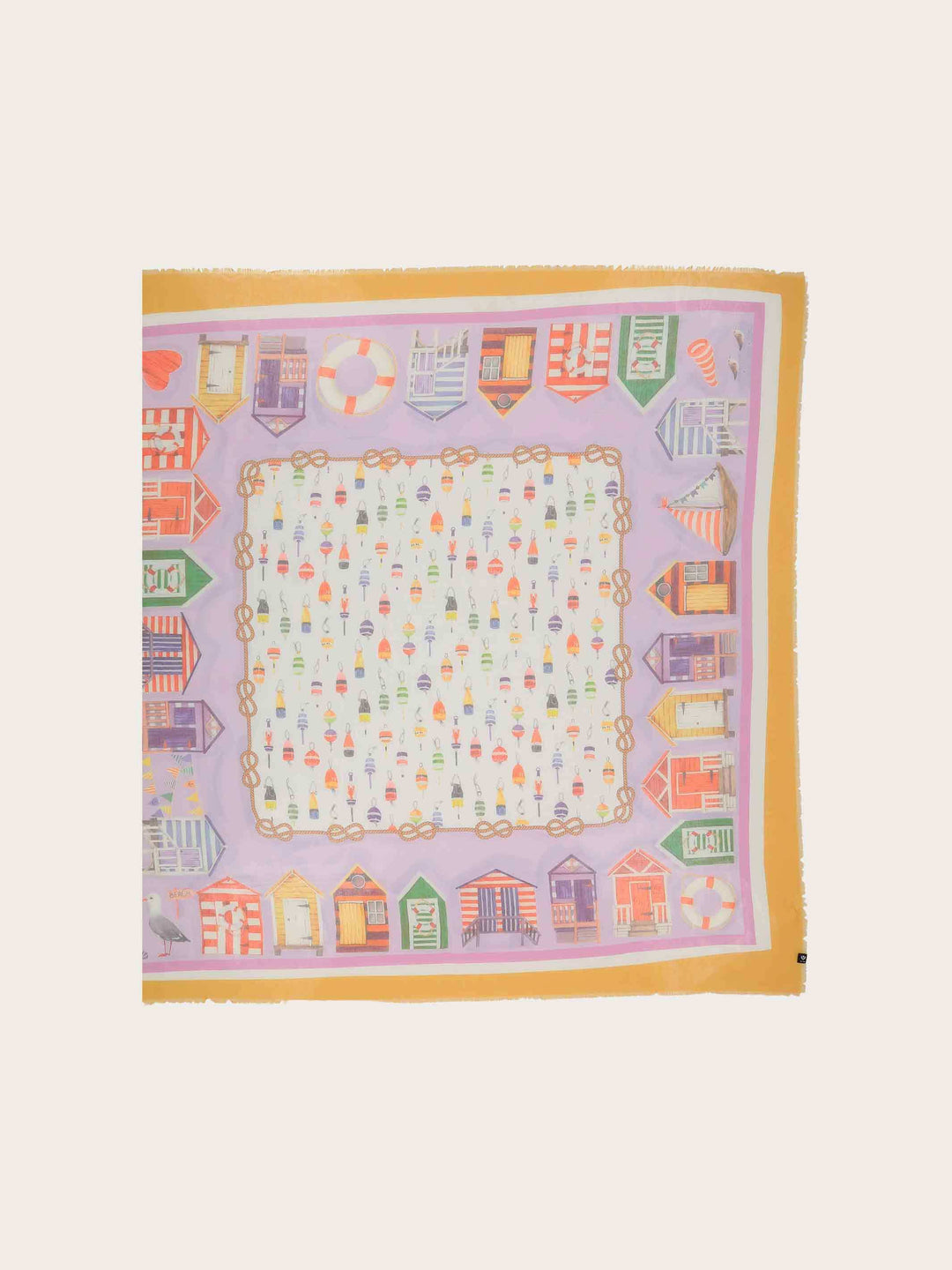 Sustainability Edition - Tuch mit maritimem Strandhäuschen-Design