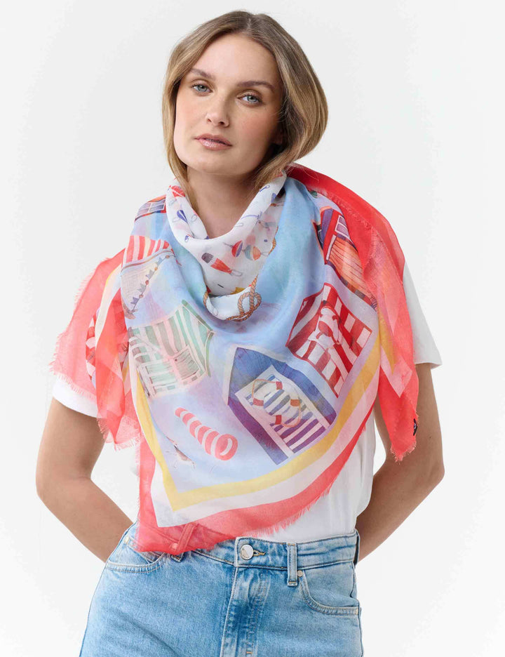 Sustainability Edition - Tuch mit maritimem Strandhäuschen-Design