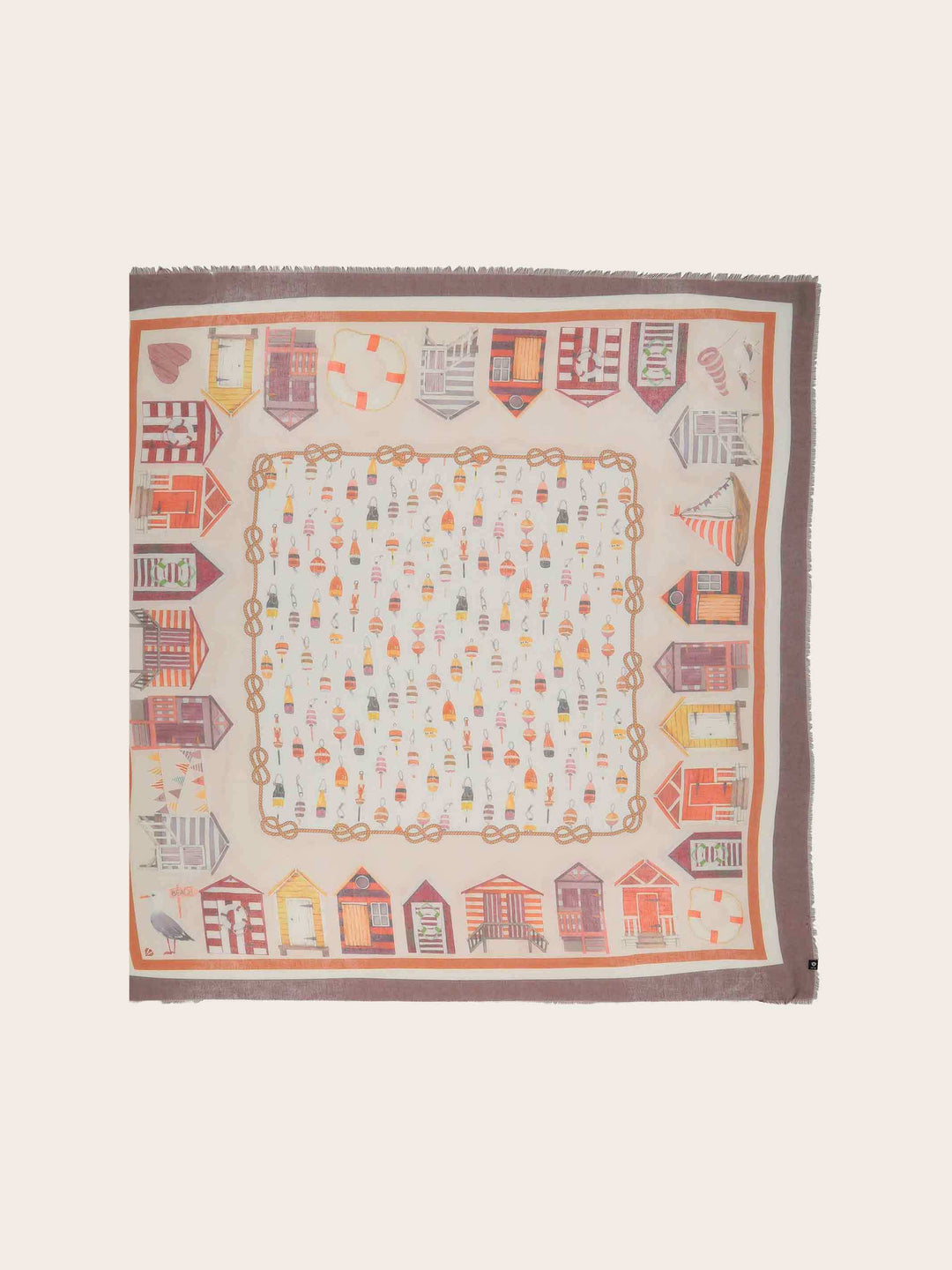 Sustainability Edition - Tuch mit maritimem Strandhäuschen-Design