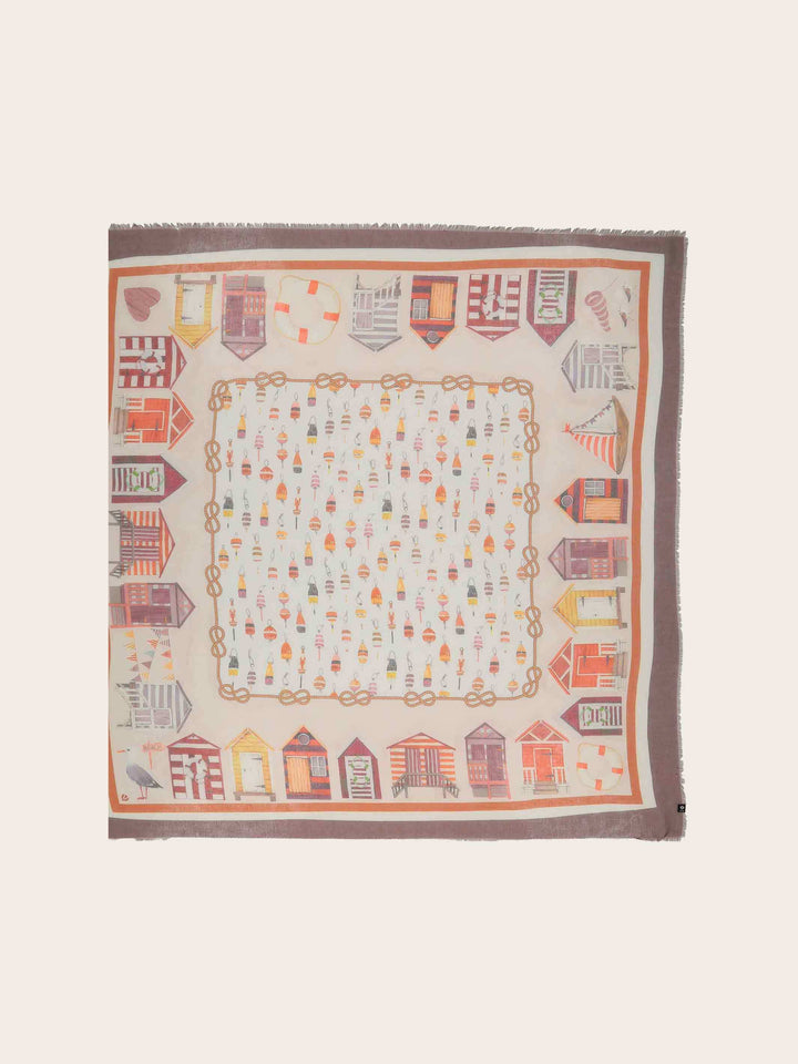 Sustainability Edition - Tuch mit maritimem Strandhäuschen-Design