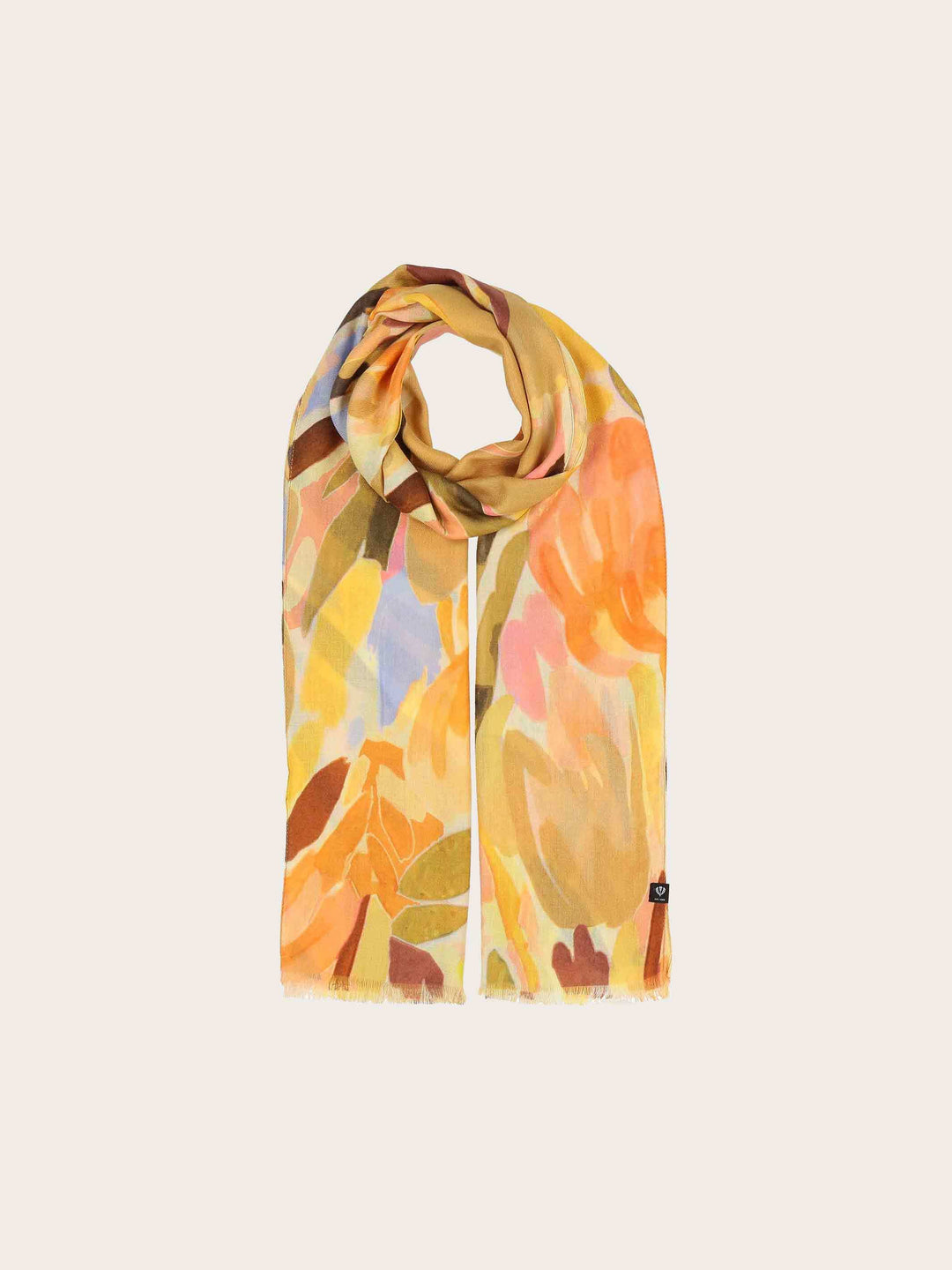 Schal mit abstrahiertem Blumen-Design in fröhlichen Farben