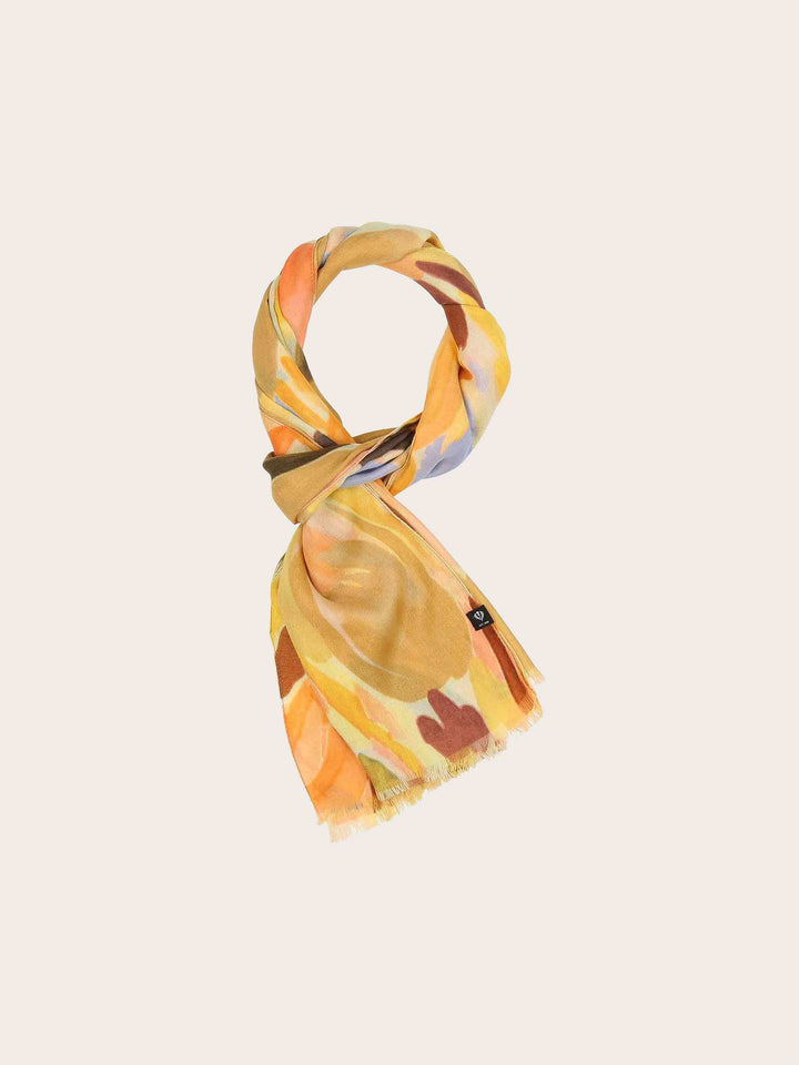 Schal mit abstrahiertem Blumen-Design in fröhlichen Farben