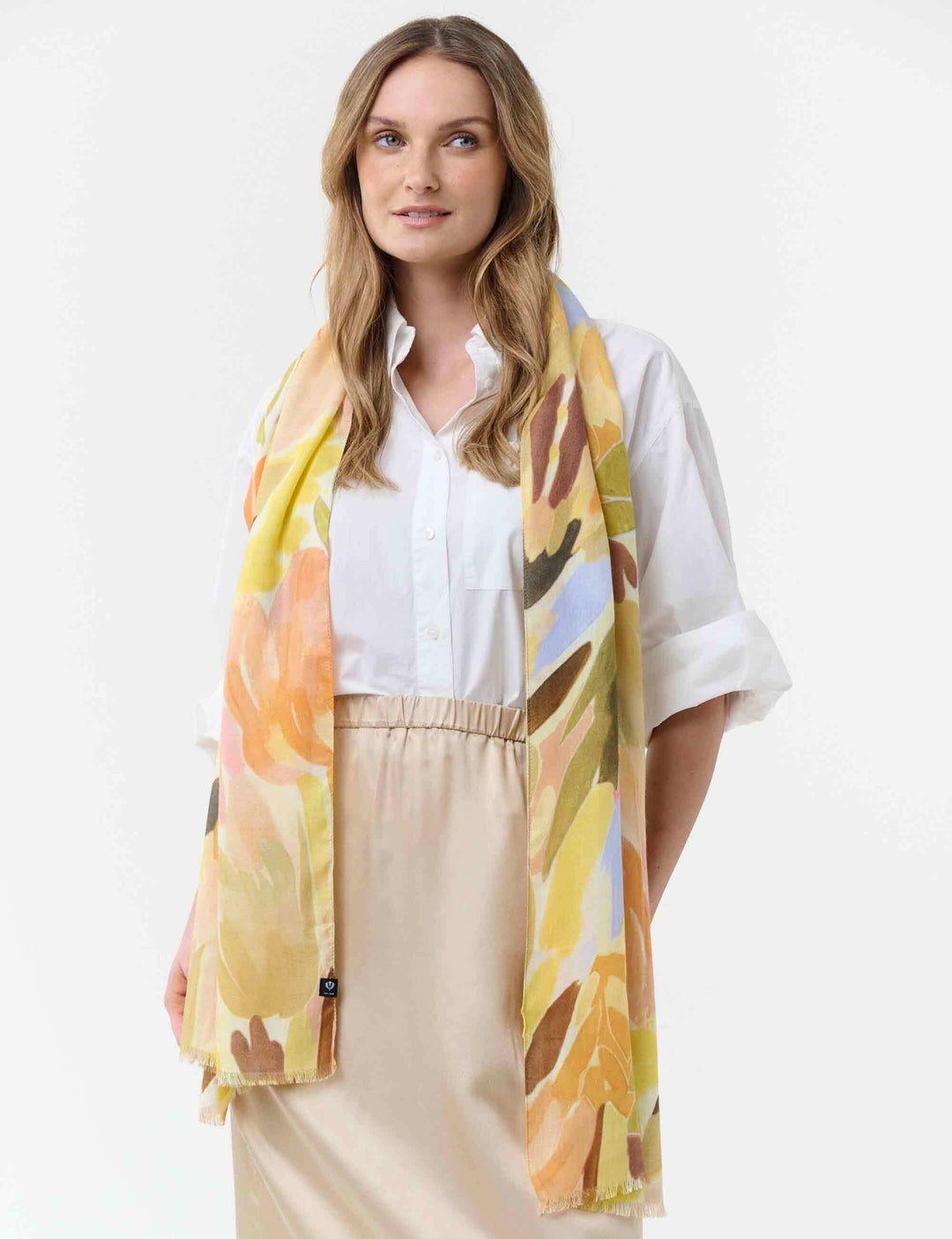 Sustainability Edition - Schal mit abstrahiertem Blumen-Design in fröhlichen Farben