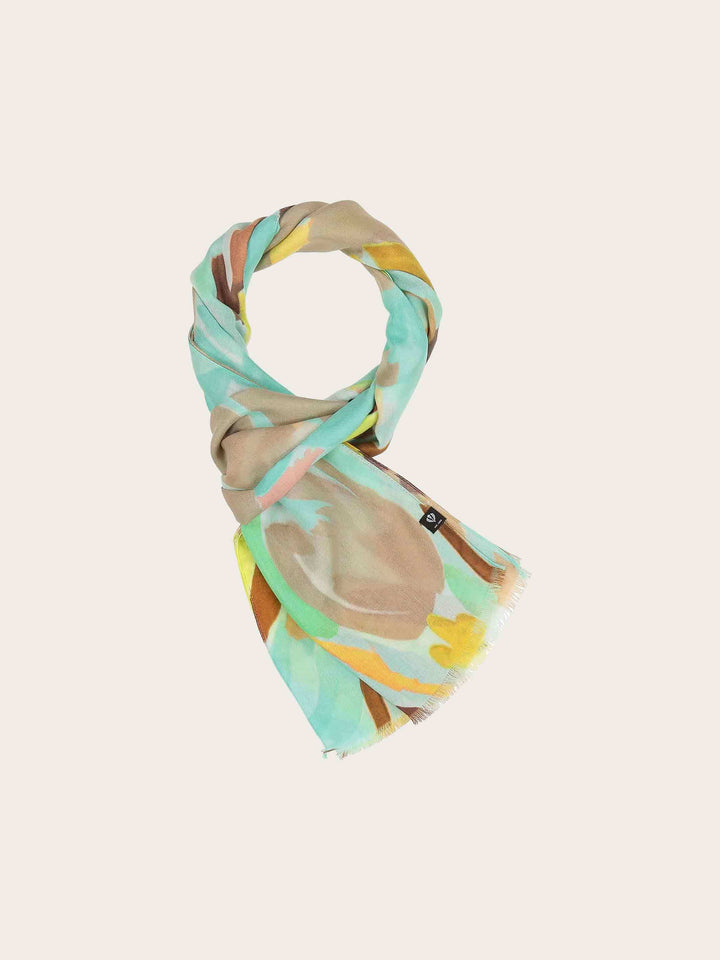 Schal mit abstrahiertem Blumen-Design in fröhlichen Farben