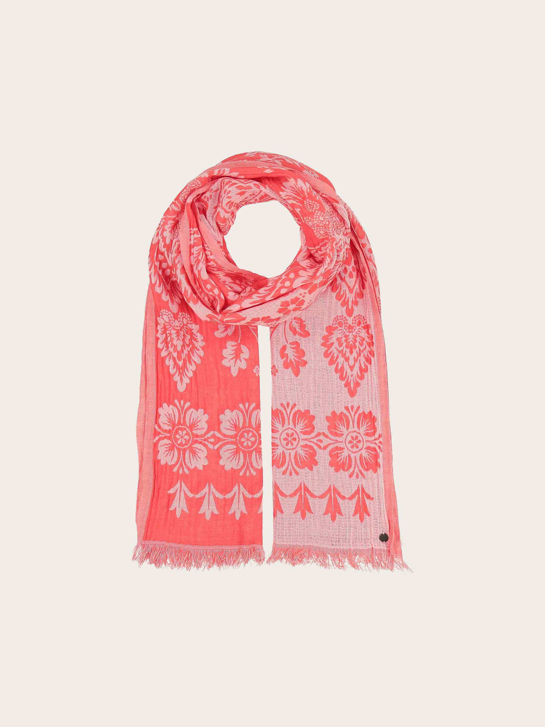 Sustainability Edition - Schal mit floralem Damastmuster