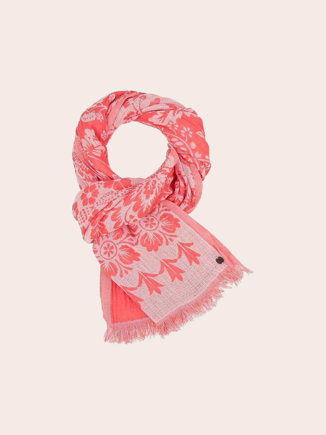 Sustainability Edition - Schal mit floralem Damastmuster