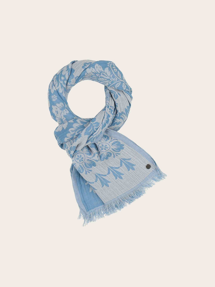 Sustainability Edition - Schal mit floralem Damastmuster