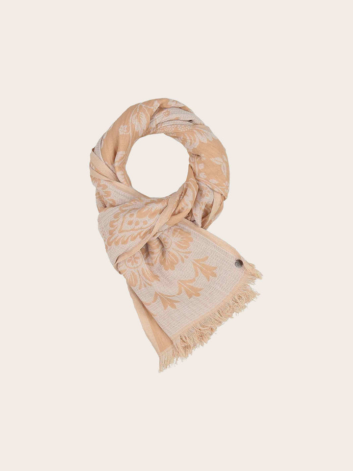 Schal mit floralem Damastmuster
