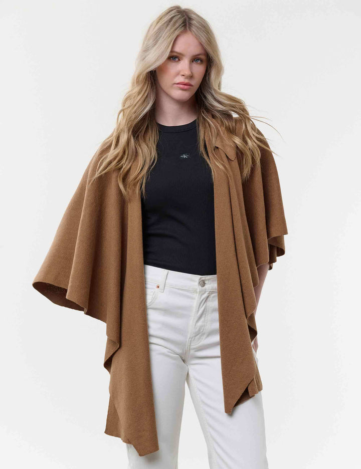 Einfarbiger Poncho mit Schlaufe zum Fixieren