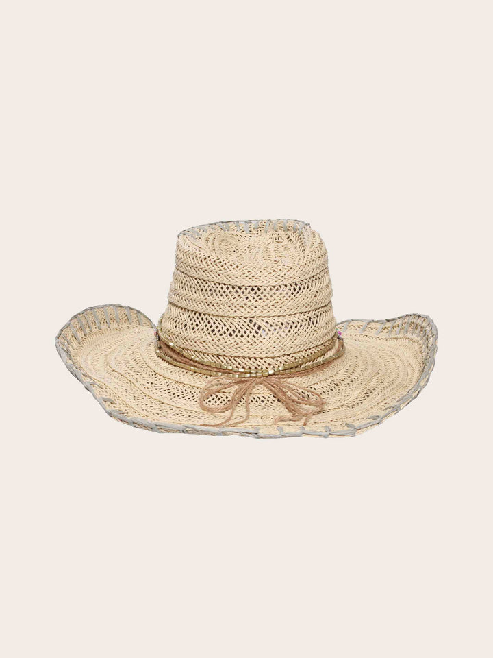 Loevenich Cowboyhut im Boho-Style mit Schriftzug „Smile“