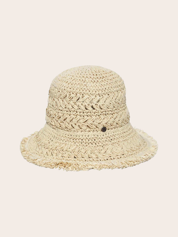 Loevenich Hut mit Häkel-Muster und ausgefranstem Rand