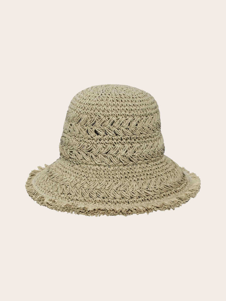 Loevenich Hut mit Häkel-Muster und ausgefranstem Rand