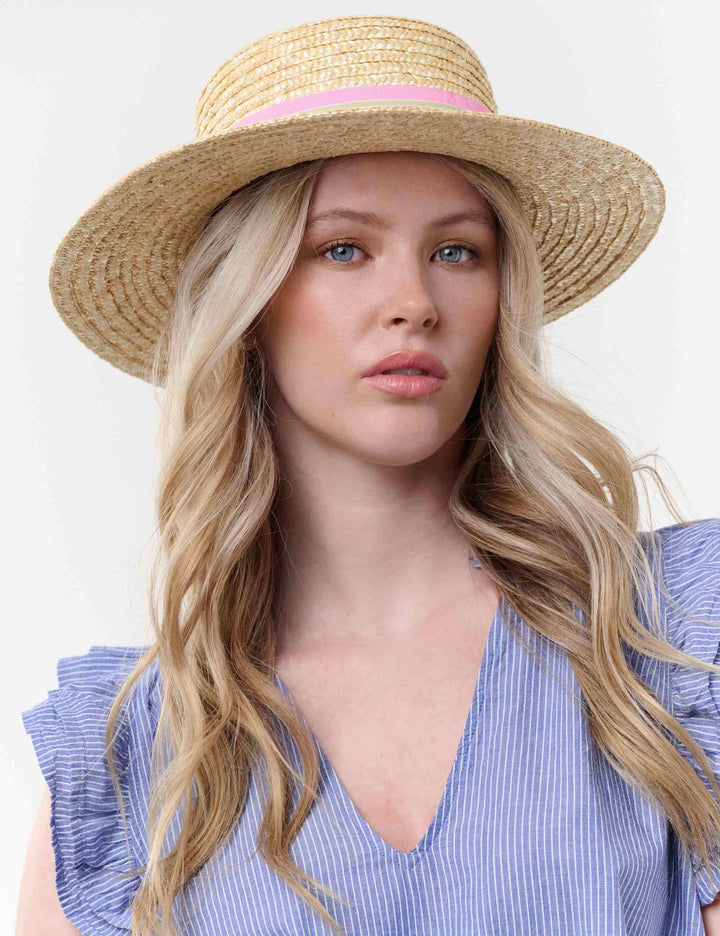 Klassischer Loevenich Strohhut mit schwarzem Ripsband