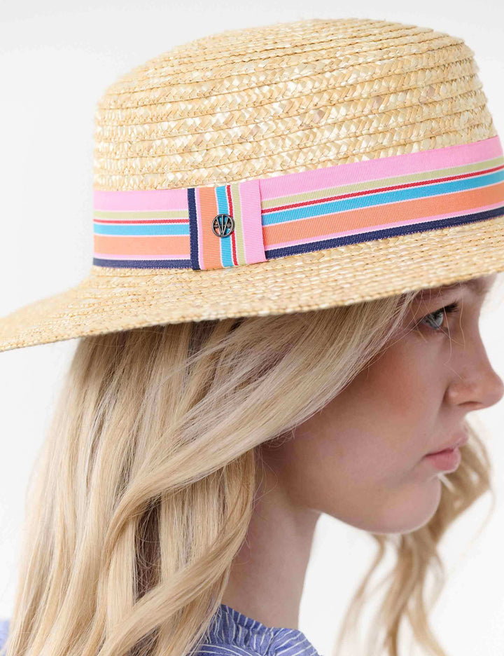 Klassischer Loevenich Strohhut mit Ripsband