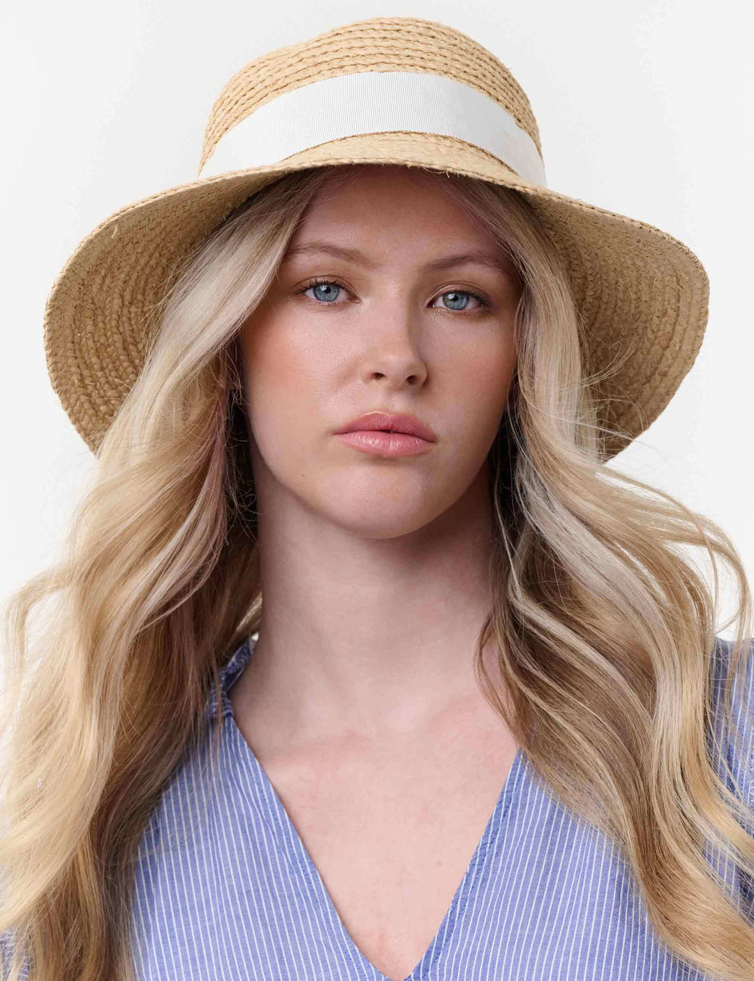 Lässiger Loevenich Strohhut aus Raffia geflochten