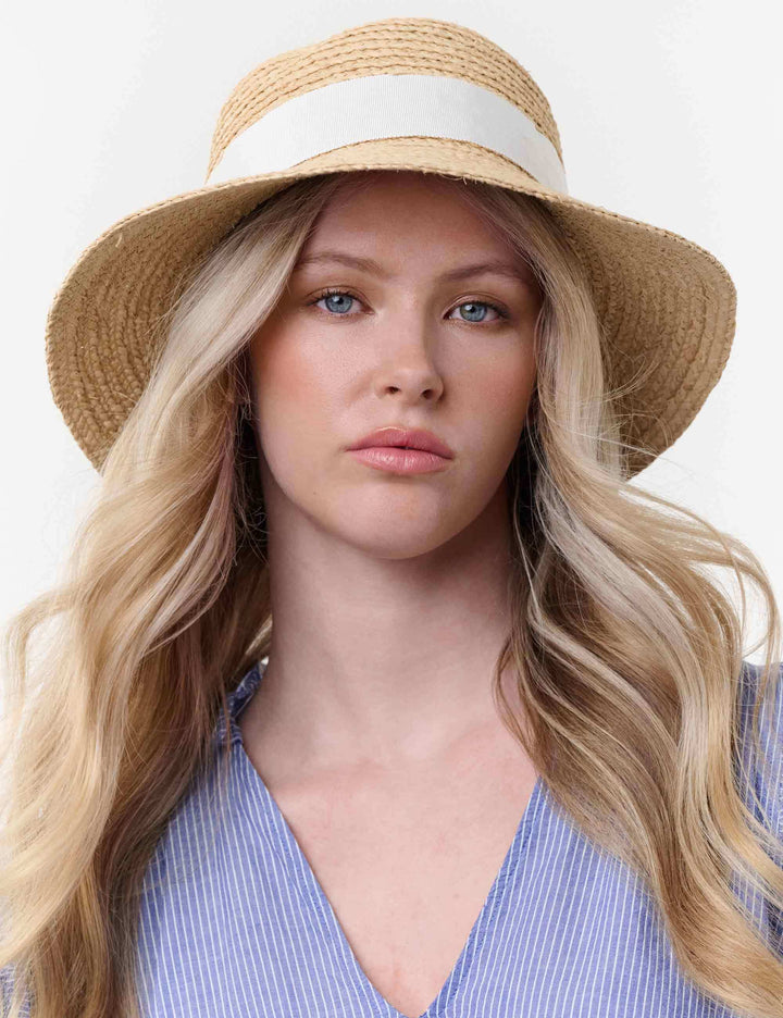 Lässiger Loevenich Strohhut aus Raffia geflochten