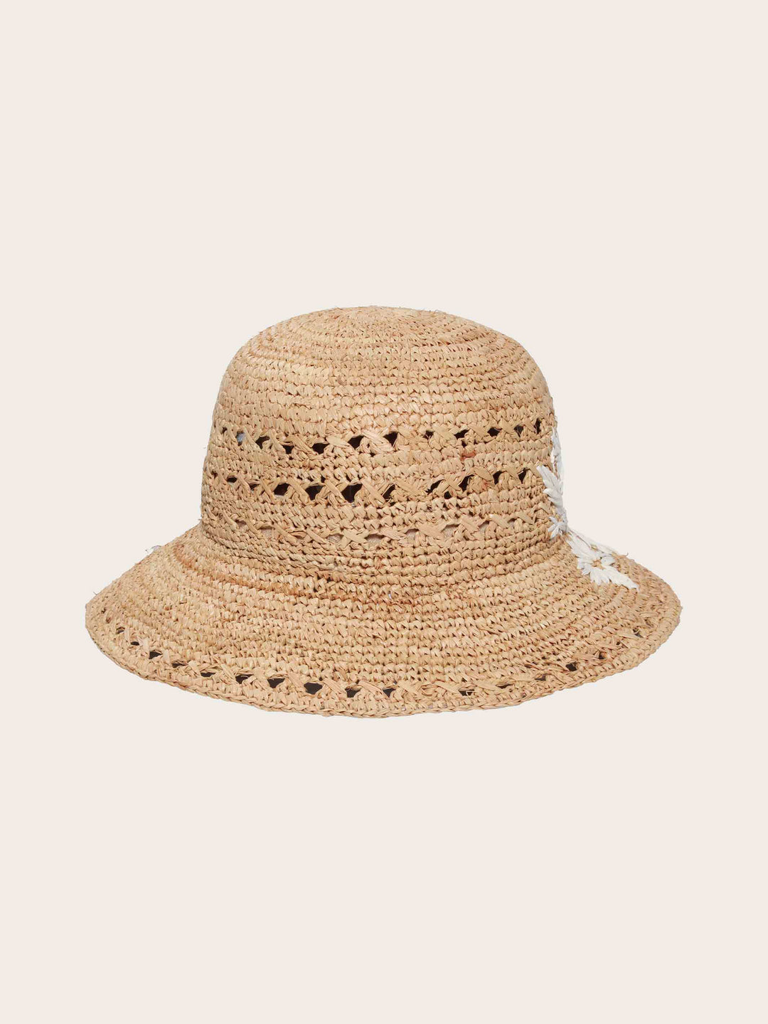 Loevenich Strohhut mit Blumen-Stickerei