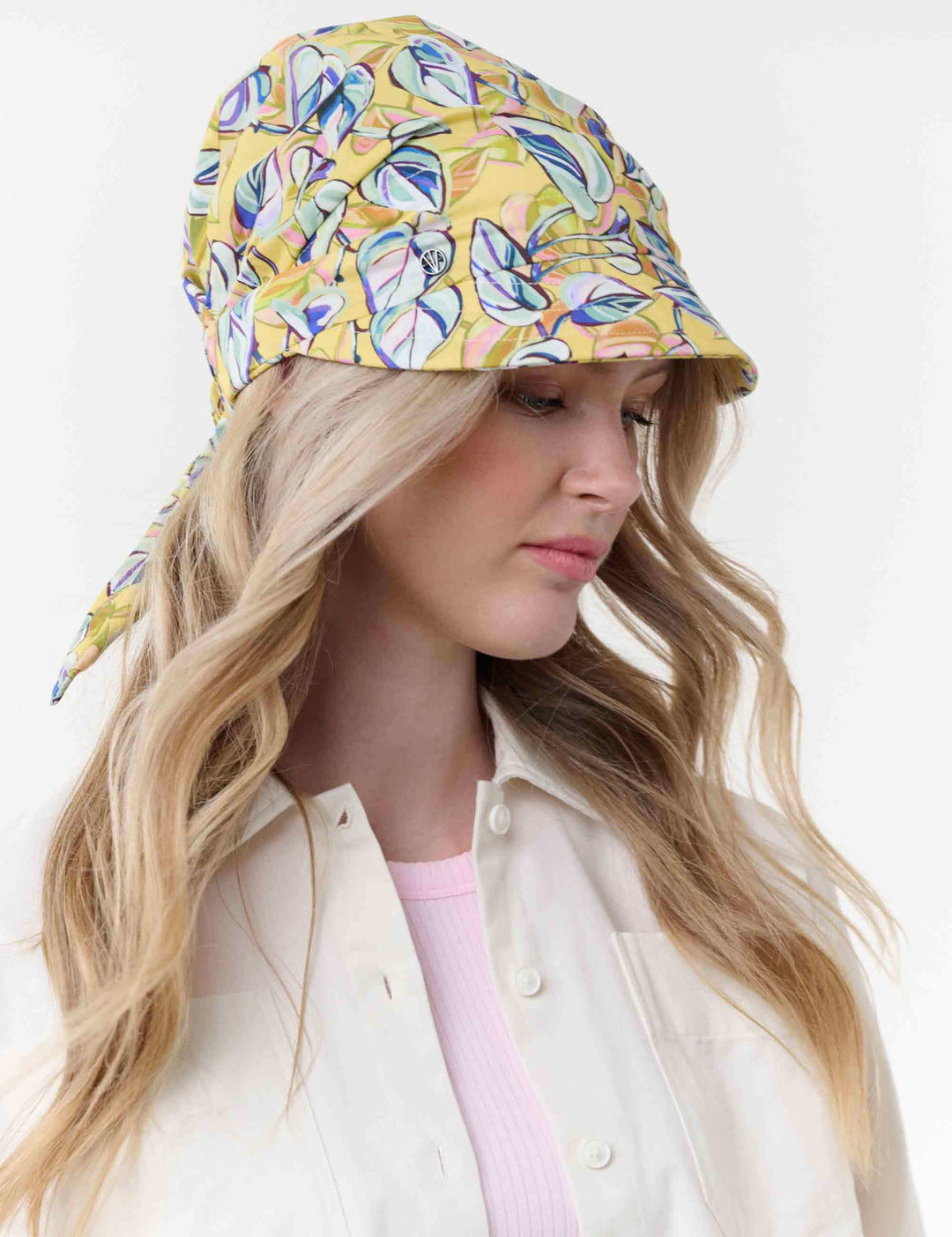 Loevenich Kappe zum Binden mit buntem Blätter-Print