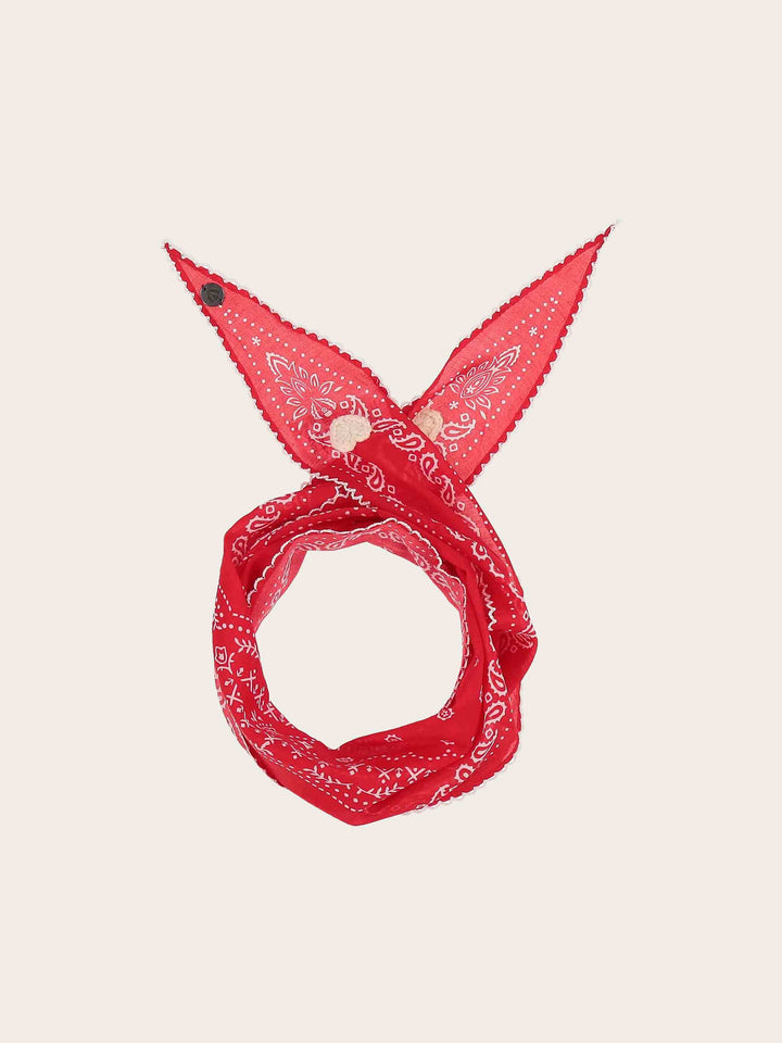 Geschenkset Halstuch mit Paisley-Design und Herzen, Geschenktasche und Grußkarte