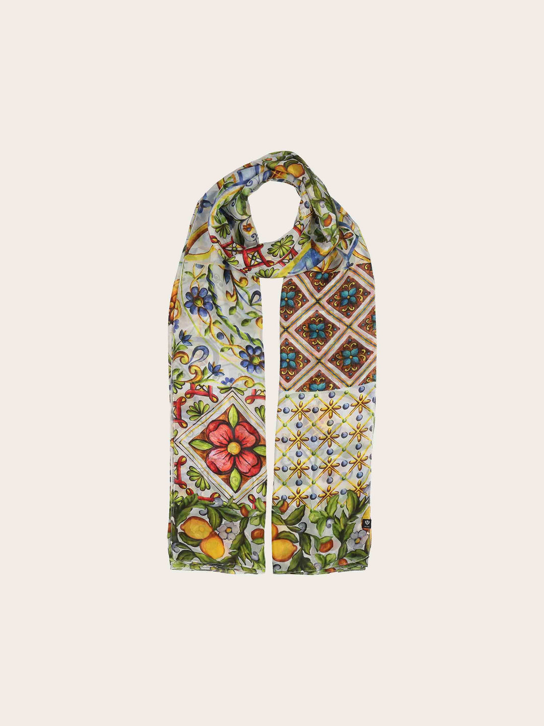 XL-Seidenstola mit Mosaik-Design - vielseitig tragbar