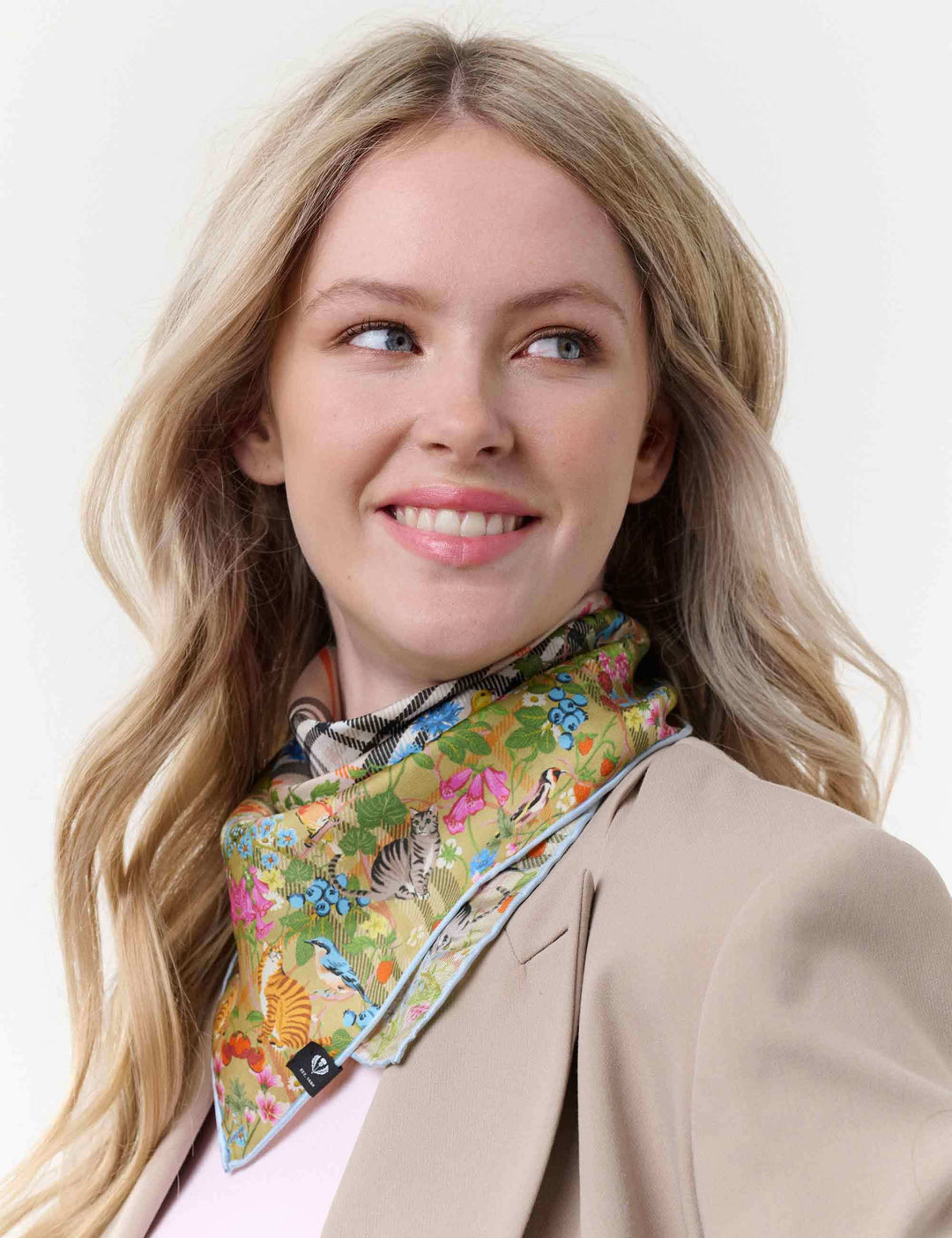 Seidentuch mit FRAAS Plaid Karo und Tier-Print