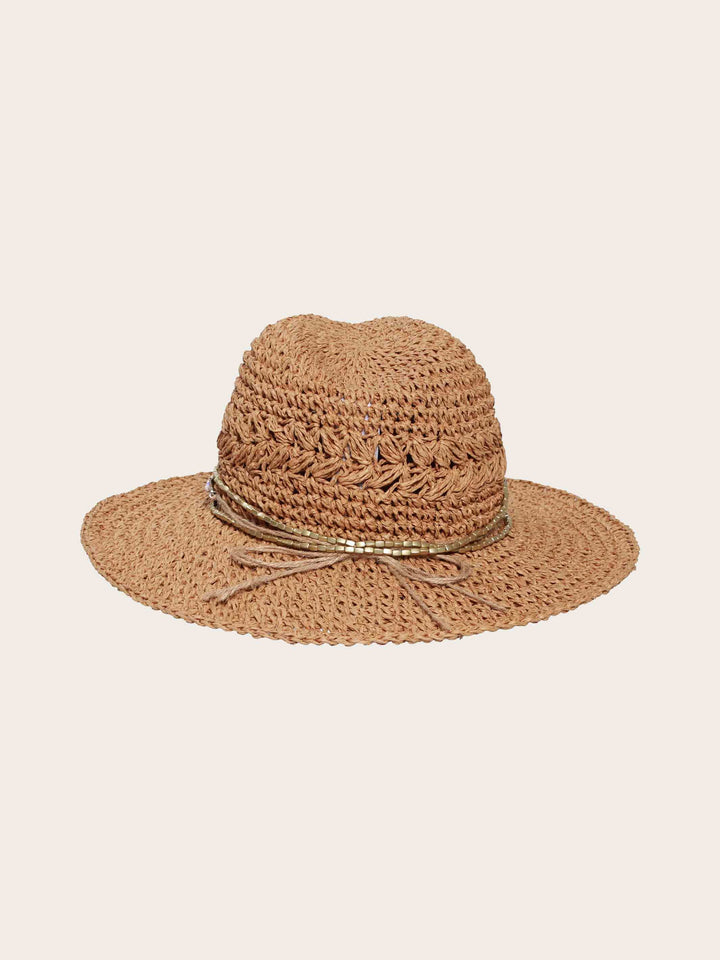 Loevenich Fedora im Boho-Style mit Schriftzug „Smile“