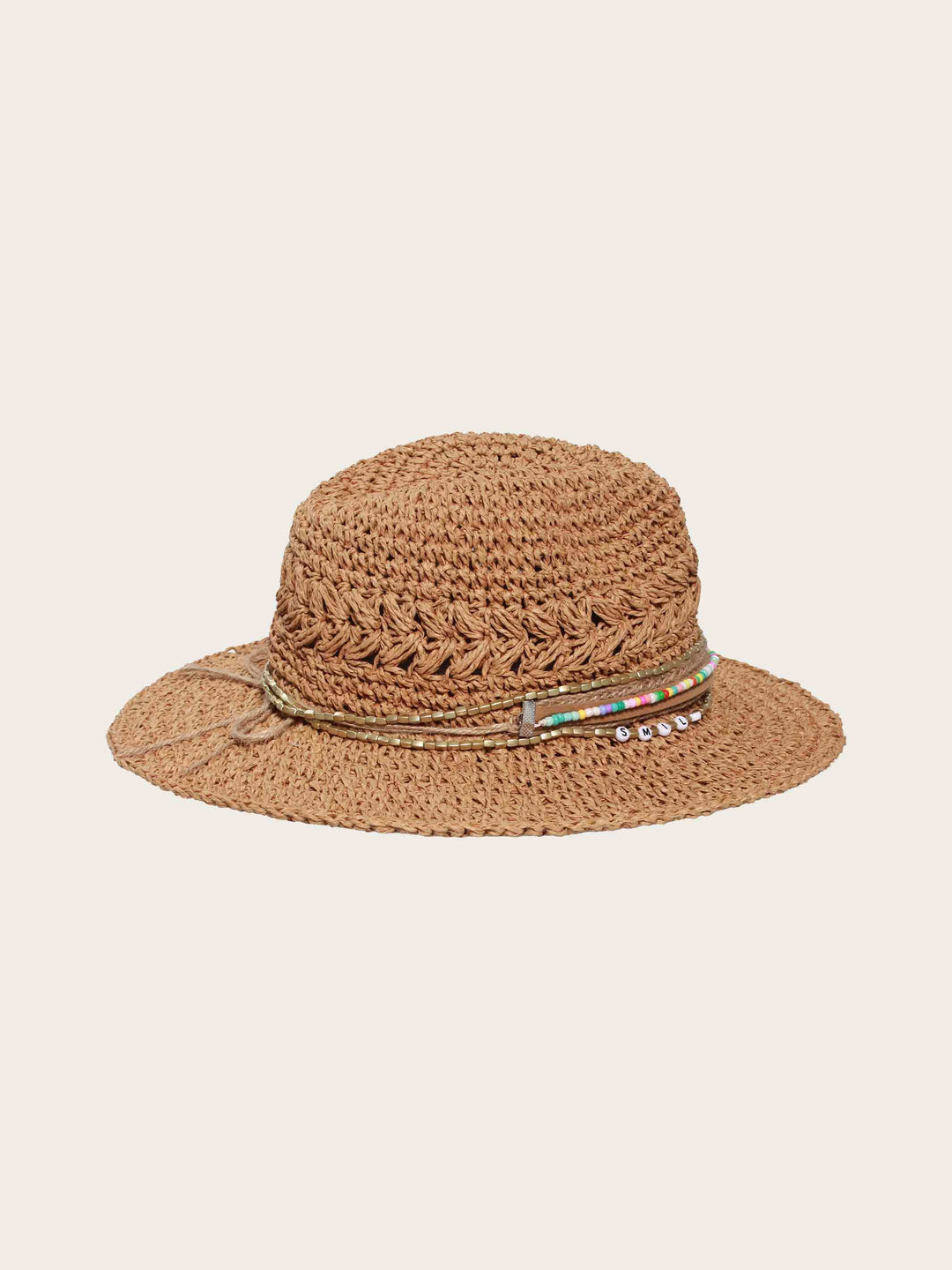 Loevenich Fedora im Boho-Style mit Schriftzug „Smile“