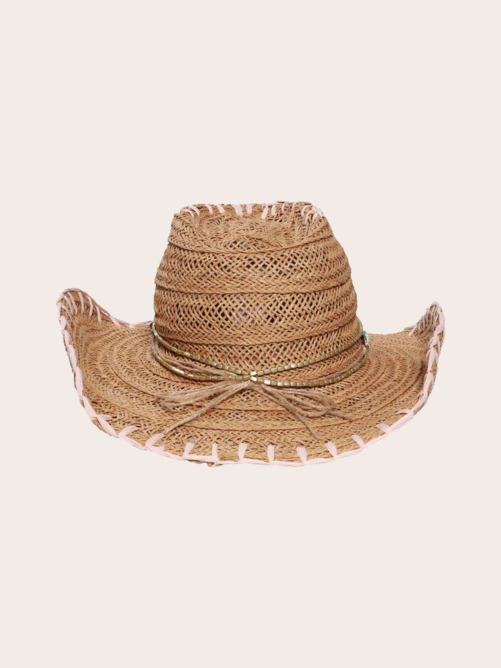 Loevenich Cowboyhut im Boho-Style mit Schriftzug „Smile“