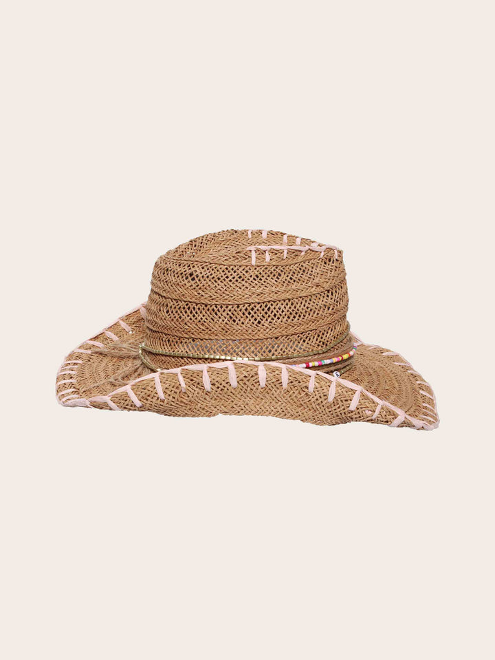 Loevenich Cowboyhut im Boho-Style mit Schriftzug „Smile“