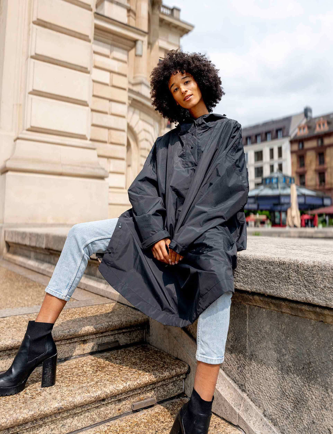 Regenponcho mit FRAAS Plaid Karo