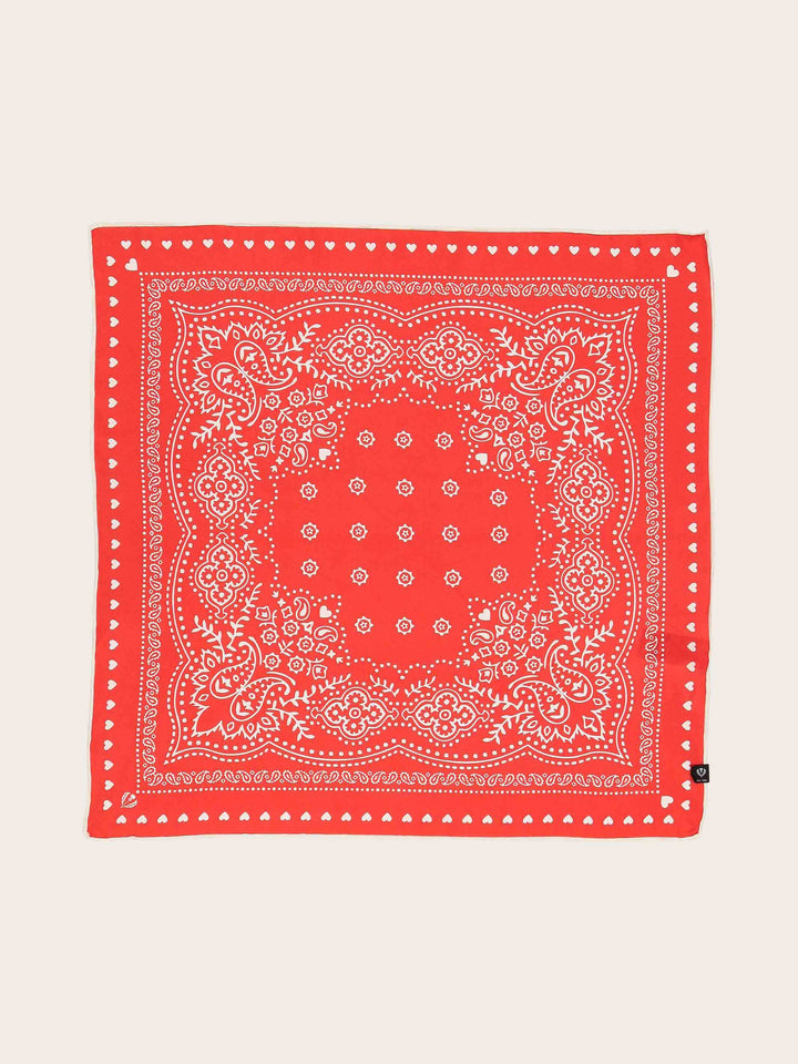 Geschenkset Seiden-Nickituch mit Paisley-Design, Geschenktasche und Grußkarte