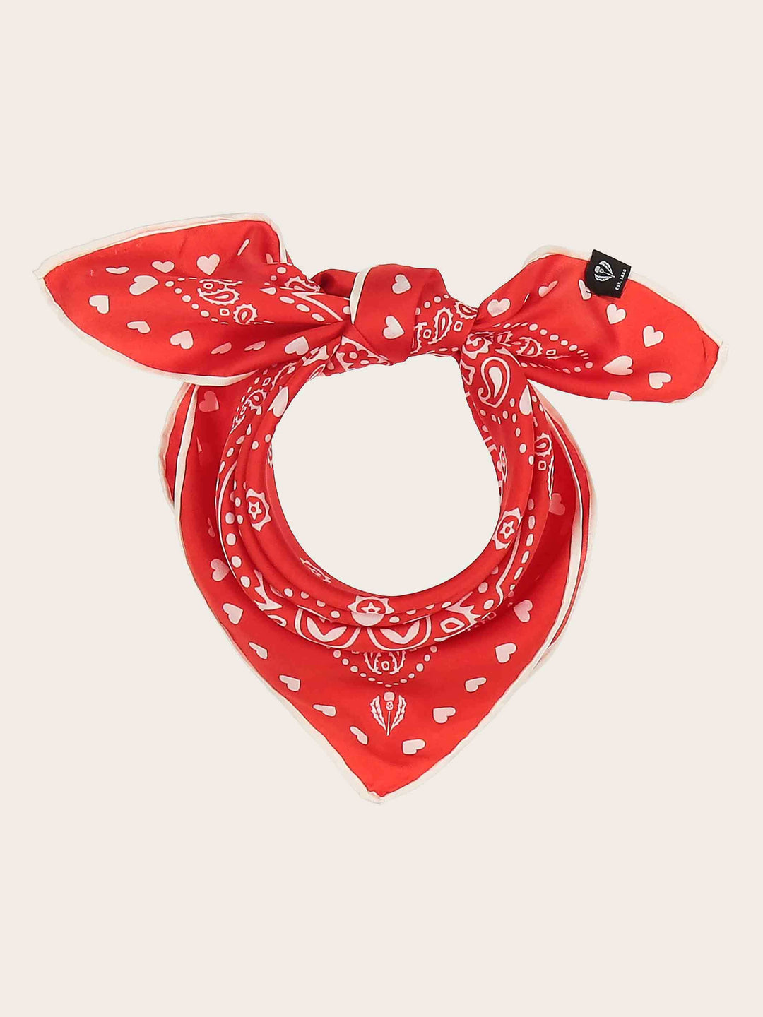 Geschenkset Seiden-Nickituch mit Paisley-Design, Geschenktasche und Grußkarte