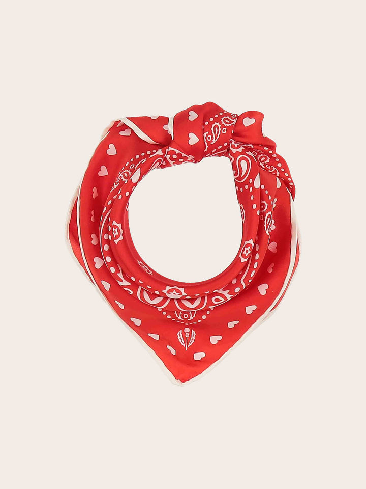 Geschenkset Seiden-Nickituch mit Paisley-Design, Geschenktasche und Grußkarte