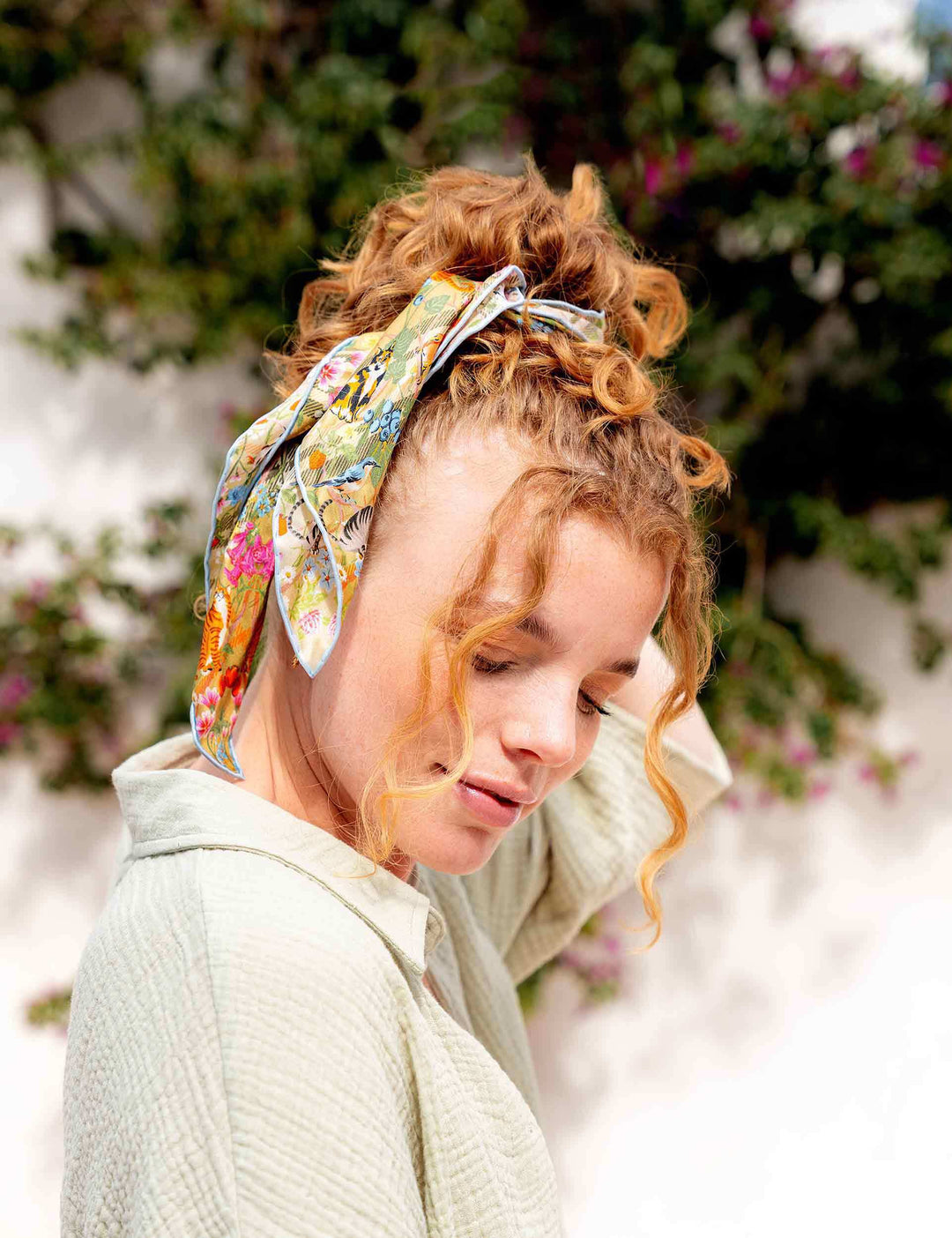 Seidentuch mit FRAAS Plaid Karo und Tier-Print