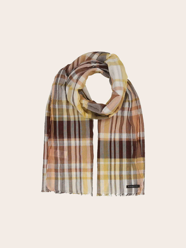 Karierter bugatti Sommerschal aus reiner Baumwolle