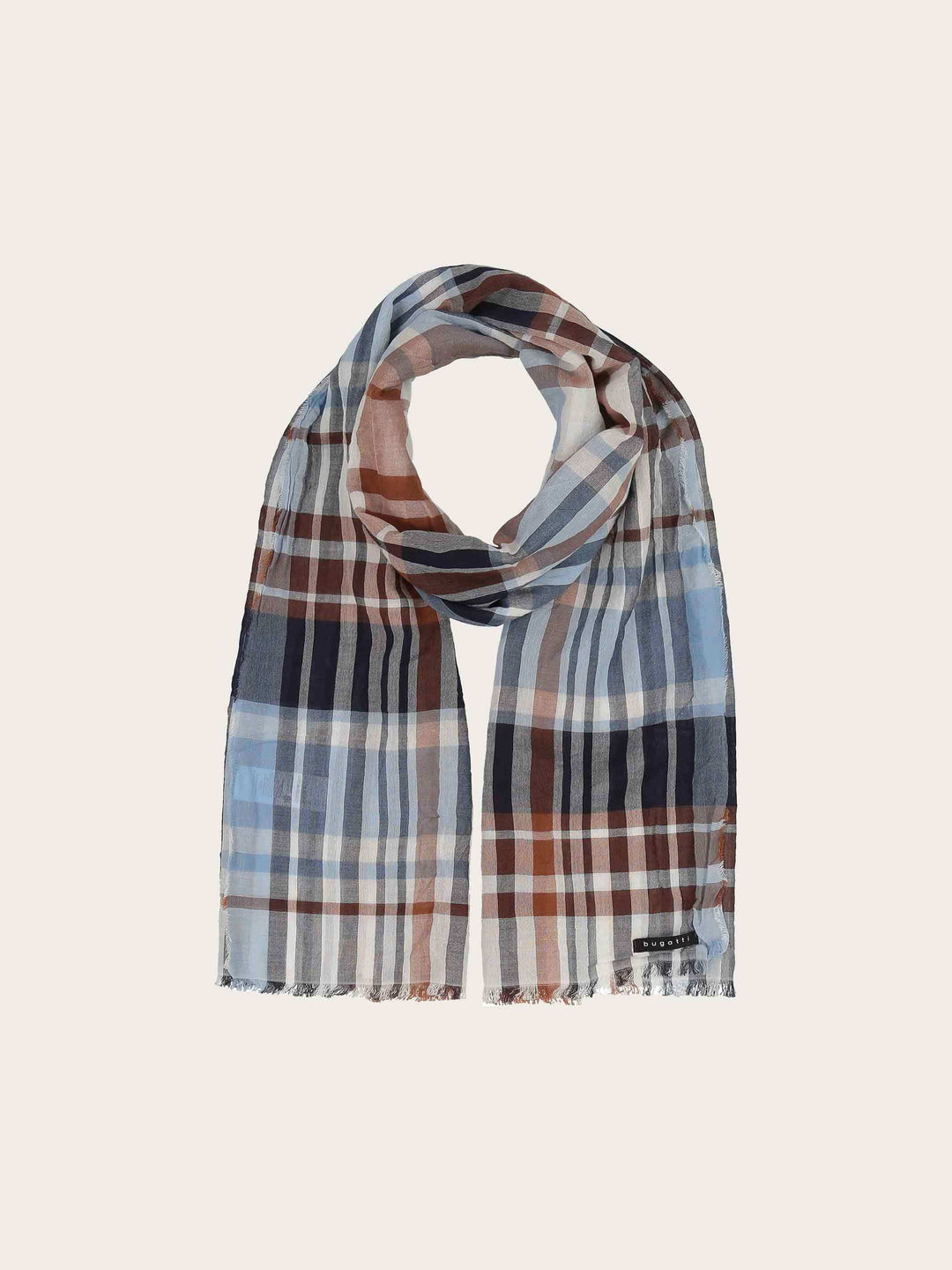 Karierter bugatti Sommerschal aus reiner Baumwolle