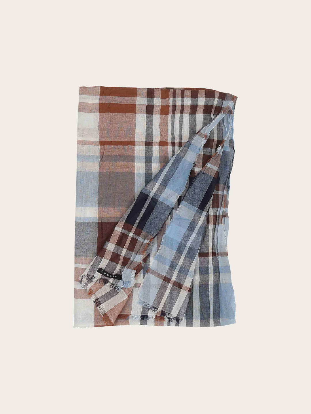Karierter bugatti Sommerschal aus reiner Baumwolle