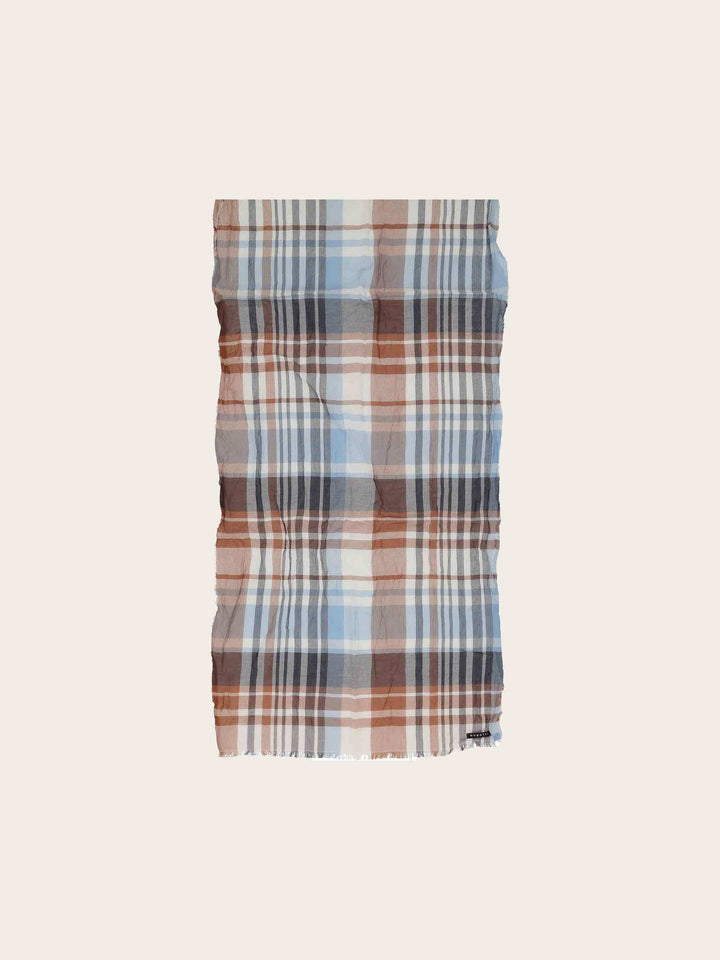 Karierter bugatti Sommerschal aus reiner Baumwolle