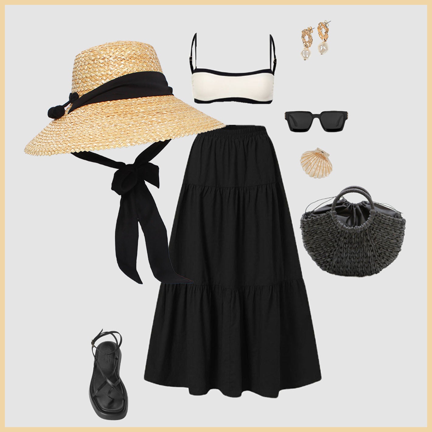 Collage mit zusammenpassenden Kleidungsstücken.