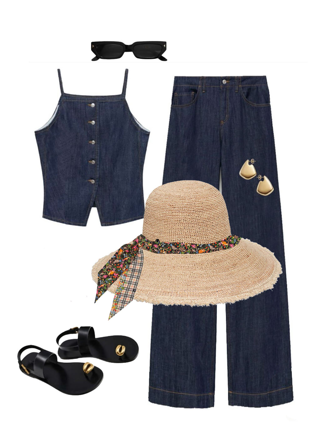 Collage mit zusammenpassenden Kleidungsstücken.