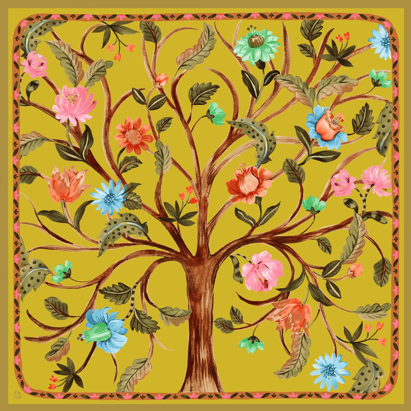 Seidentuch mit Lebensbaum-Print, Artikel 632029-149