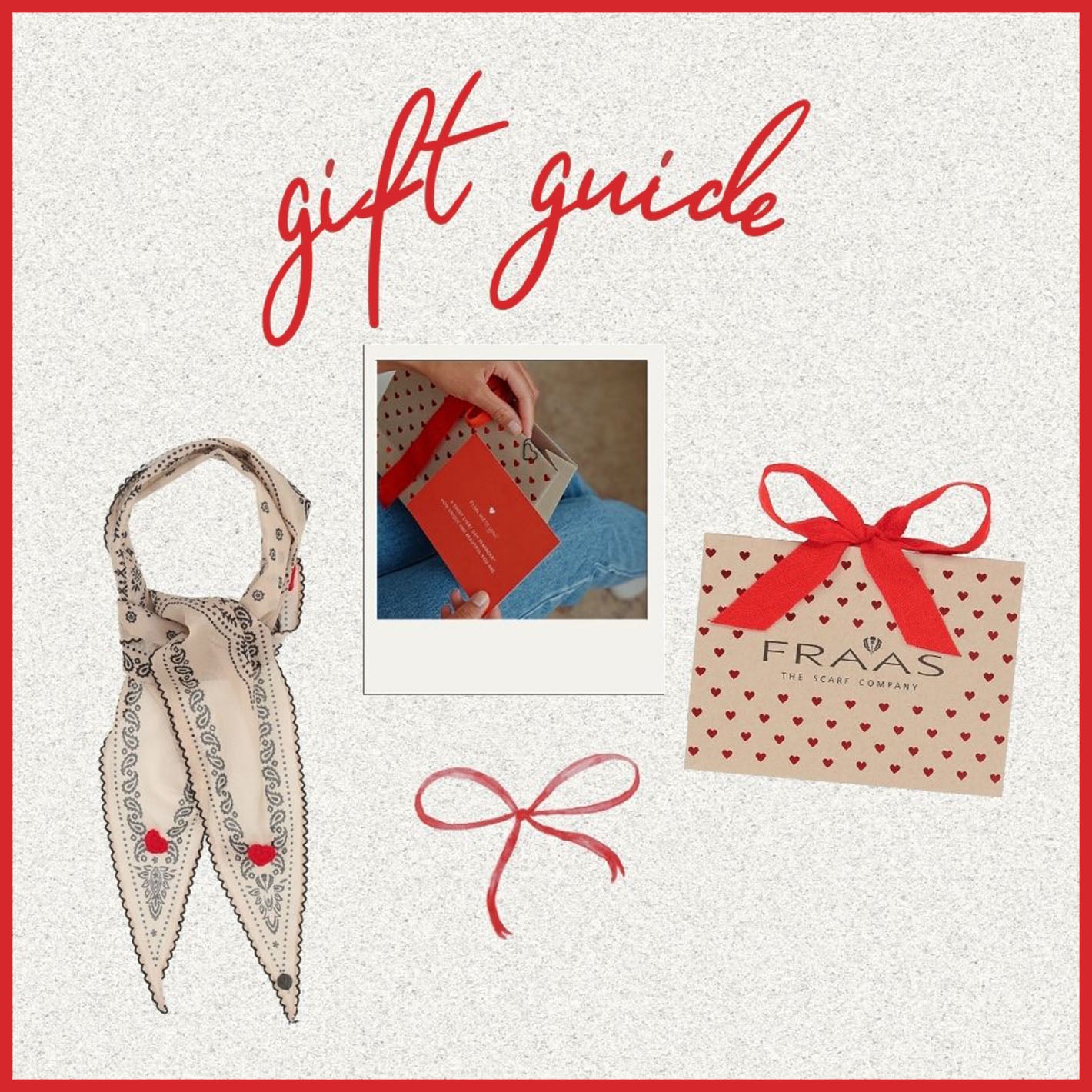 Collage mit dem Nickituch 609065 und einer Geschenktasche als Geschenkempfehlung