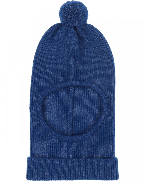 Sustainability Edition - Rib knit hood-scarf with pompon